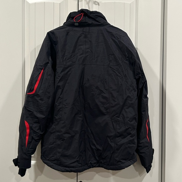 L.L. Bean Men's Black Rain Jacket with Red Accents - Picture 11 of 11